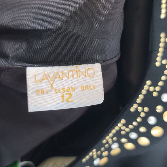 Lavantino Vintage women's embellished blazer black Size 12 Dog Show Suit 80's - Picture 7 of 9